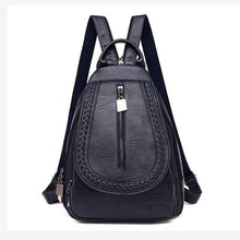 Load image into Gallery viewer, Women Genuine Leather Backpacks Zipper Chest Bag Travel Back Pack School Bags For Teenage Girls