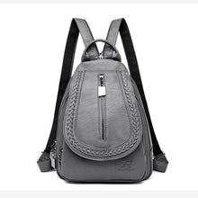 Load image into Gallery viewer, Women Genuine Leather Backpacks Zipper Chest Bag Travel Back Pack School Bags For Teenage Girls