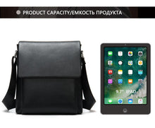 Load image into Gallery viewer, Genuine Leather Men's Flap messenger bag Shoulder bag crossbody bags
