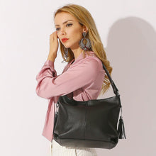 Load image into Gallery viewer, Genuine Leather Tassel Women's Handbag Hobo Crossbody Bag Shoulder Bags Bucket Purse