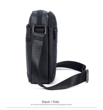 Load image into Gallery viewer, Genuine Leathe Men's Shoulder Bags Small Men's Flap Messenger Bag Black Crossbody Bags W03