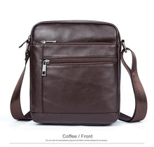 Load image into Gallery viewer, Genuine Leathe Men's Shoulder Bags Small Men's Flap Messenger Bag Black Crossbody Bags W03