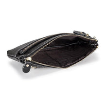 Load image into Gallery viewer, Genuine Leather Long Clutch Wallet Temperament Zipper Purse With Hand Rope