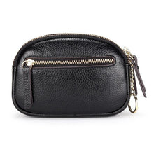 Load image into Gallery viewer, Cow Leather Coin Purse Women Key Wallet Double Compartment Mini Key Chain Wallet