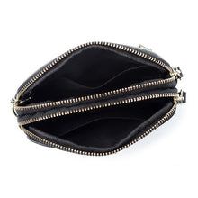 Load image into Gallery viewer, Cow Leather Coin Purse Women Key Wallet Double Compartment Mini Key Chain Wallet