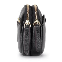 Load image into Gallery viewer, Cow Leather Coin Purse Women Key Wallet Double Compartment Mini Key Chain Wallet