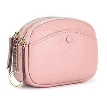 Load image into Gallery viewer, Cow Leather Coin Purse Women Key Wallet Double Compartment Mini Key Chain Wallet