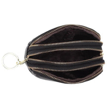 Load image into Gallery viewer, Three Zipper Genuine Leather Key Pouch Coin Purse Mini Purse Multi-function key wallet