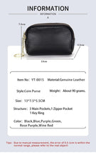 Load image into Gallery viewer, Three Zipper Genuine Leather Key Pouch Coin Purse Mini Purse Multi-function key wallet