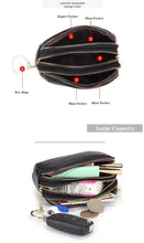 Load image into Gallery viewer, Three Zipper Genuine Leather Key Pouch Coin Purse Mini Purse Multi-function key wallet