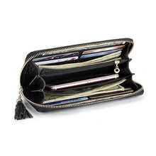 Load image into Gallery viewer, Genuine Leather Long Wallet Fashion Simple Elephant Zipper Purse
