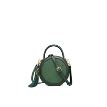 Load image into Gallery viewer, Round Leather Satchel Crossbody Bag
