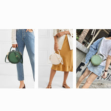 Load image into Gallery viewer, Round Leather Satchel Crossbody Bag
