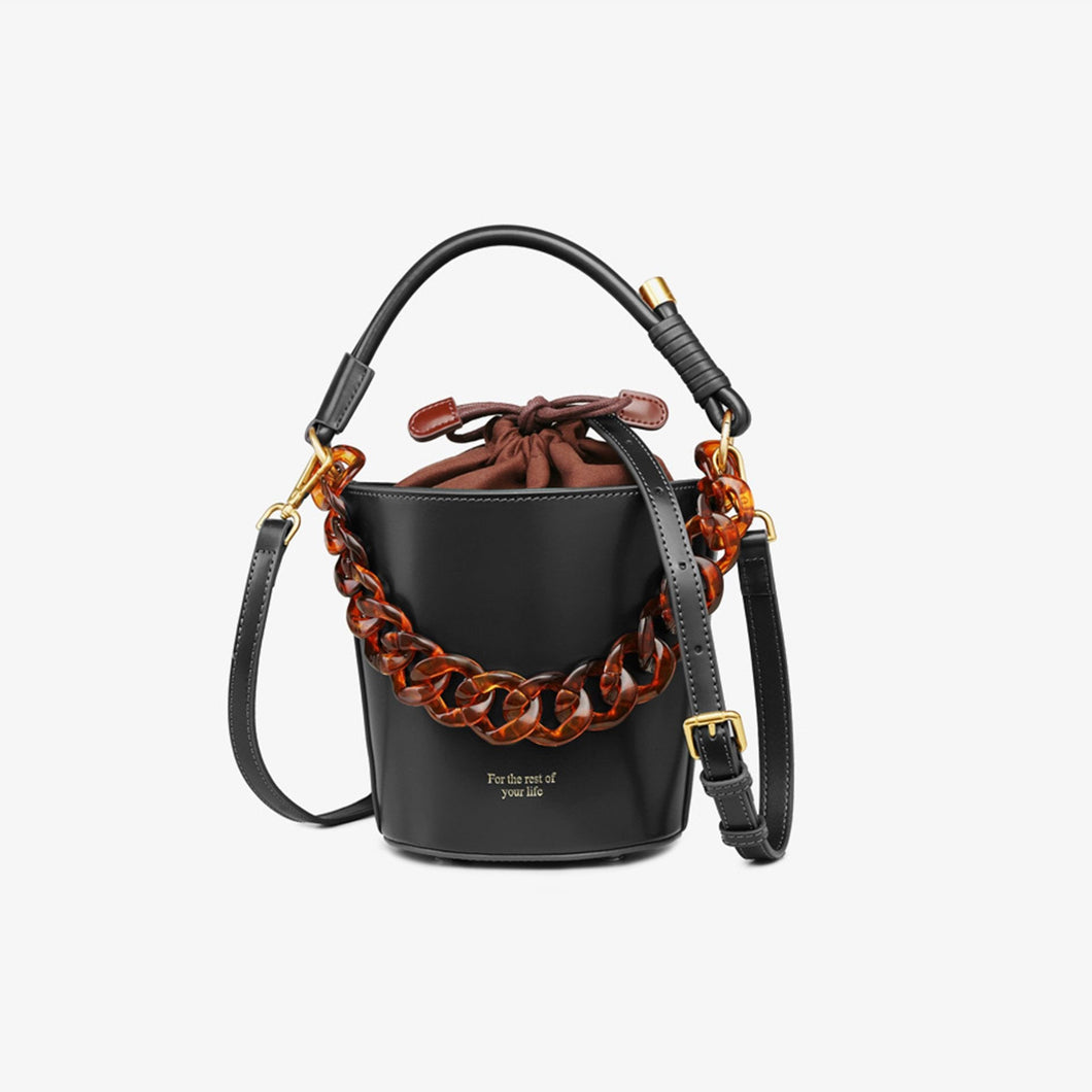 Leather Bucket Bag Crossbody Bag