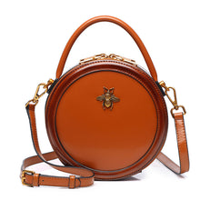 Load image into Gallery viewer, Bee Round Shaped Leather Shoulder Bag
