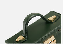 Load image into Gallery viewer, Green Box Leather Handbag Shoulder Bag
