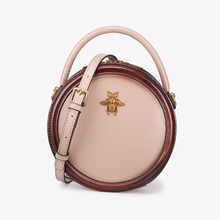 Load image into Gallery viewer, Classic Bee Round Shaped Leather Shoulder Bag
