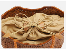 Load image into Gallery viewer, Leather Basket Tote Vacation Bag
