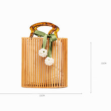 Load image into Gallery viewer, Vintage Woven Bamboo Handbag
