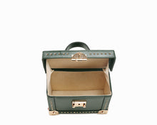 Load image into Gallery viewer, Green Box Leather Handbag Shoulder Bag
