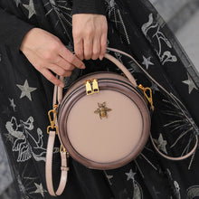 Load image into Gallery viewer, Classic Bee Round Shaped Leather Shoulder Bag
