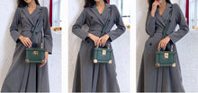 Load image into Gallery viewer, Green Box Leather Handbag Shoulder Bag
