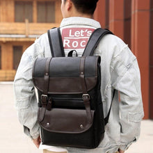 Load image into Gallery viewer, Vintage Leather Flap Closure Backpack
