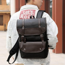 Load image into Gallery viewer, Vintage Leather Flap Closure Backpack
