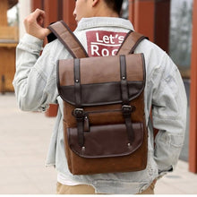 Load image into Gallery viewer, Vintage Leather Flap Closure Backpack
