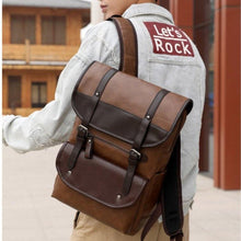 Load image into Gallery viewer, Vintage Leather Flap Closure Backpack
