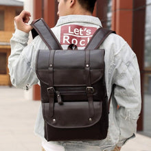 Load image into Gallery viewer, Vintage Leather Flap Closure Backpack
