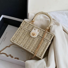 Load image into Gallery viewer, Designer Box Straw Bag
