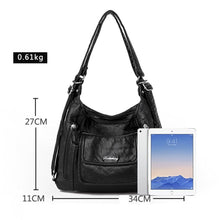 Load image into Gallery viewer, 2021 Genuine Leather women Handbags Multifunction Shoulder Bags Travel BackPack
