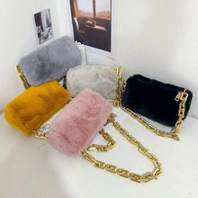 Load image into Gallery viewer, 2021 Winter Plush Shoulder Bag Fashion Chain Handbags
