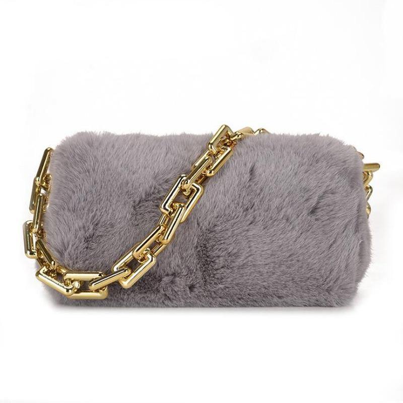 2021 Winter Plush Shoulder Bag Fashion Chain Handbags