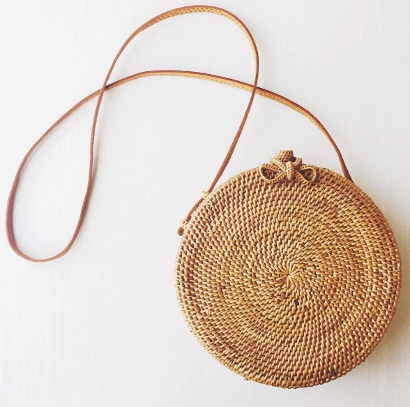 Round Rattan Straw Bag