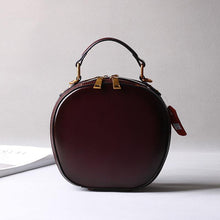 Load image into Gallery viewer, Lusso Leather Crossbody Round Bag
