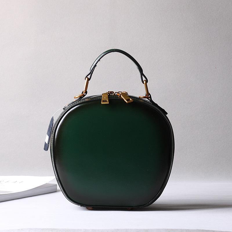 Lusso Leather Crossbody Round Bag