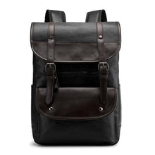 Load image into Gallery viewer, Vintage Leather Flap Closure Backpack
