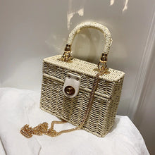 Load image into Gallery viewer, Designer Box Straw Bag
