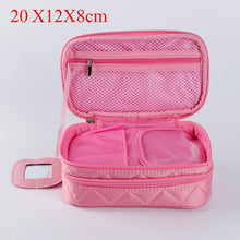 Load image into Gallery viewer, Large Cosmetic Bag Women Waterproof Double Layer Travel Organizer Makeup Bag Toiletry Pouch
