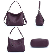 Load image into Gallery viewer, Genuine Leather Bags Women Casual Hobo Handbag Shoulder Crossbody Bag
