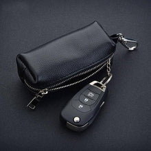 Load image into Gallery viewer, Genuine Leather Car Key Holder Keychain Housekeeper Bag Zipper Organizer Case EDC Pouch Key Wallet
