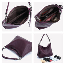 Load image into Gallery viewer, Genuine Leather Bags Women Casual Hobo Handbag Shoulder Crossbody Bag
