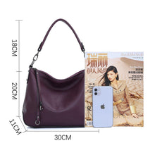 Load image into Gallery viewer, Genuine Leather Bags Women Casual Hobo Handbag Shoulder Crossbody Bag
