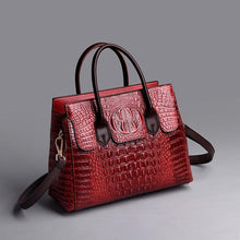 Load image into Gallery viewer, Genuine Leather Women Crocodile Luxury Handbags Designer Crossbody Bags Retro Tote Purse
