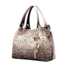 Load image into Gallery viewer, Fashion Women Hollow Out Ombre Handbags Floral Print Shoulder Bags Tote Bag
