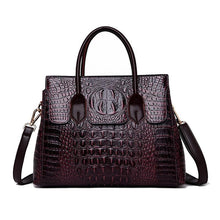 Load image into Gallery viewer, Genuine Leather Women Crocodile Luxury Handbags Designer Crossbody Bags Retro Tote Purse
