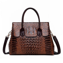 Load image into Gallery viewer, Genuine Leather Women Crocodile Luxury Handbags Designer Crossbody Bags Retro Tote Purse
