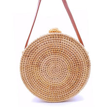 Load image into Gallery viewer, Round Rattan Straw Bag
